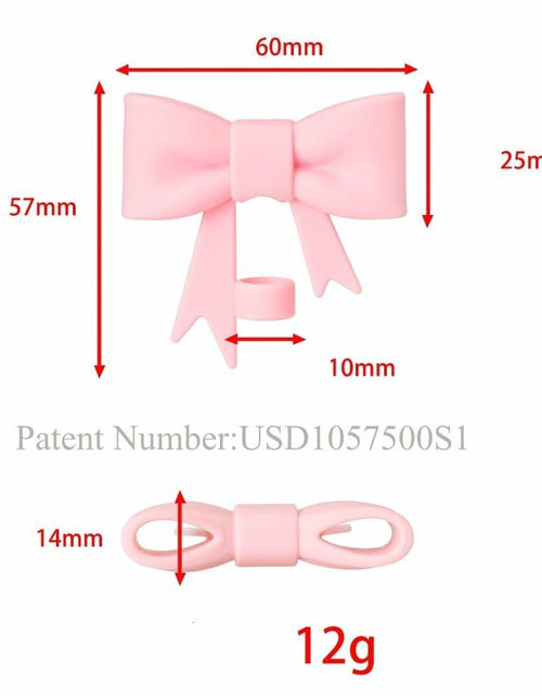 Load image into Gallery viewer, AXMCCH 10mm Bow Shape Silicone Straw Topper for Stanley Cup Pink Blue
