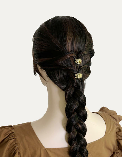 Load image into Gallery viewer, EleOnate Gold Bow Hair Claw Clip Medium Metal Pearls for Women
