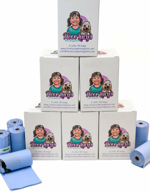 Load image into Gallery viewer, Generic Dog Poop Waste Bags Biobased Sky Blue 9x13in 90 Bags 6 Rolls
