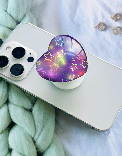 Load image into Gallery viewer, Luhoit Heart Shape Expanding Cell Phone Grip Stand Star Purple Multicolor
