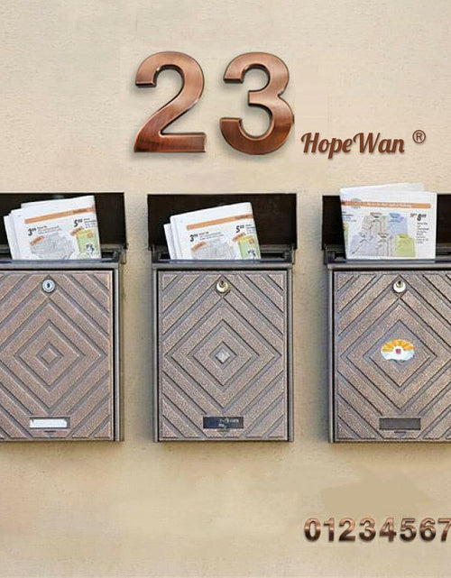Load image into Gallery viewer, HopeWan 4" Bronze Metal Mailbox Number 2 Self Adhesive Pack of 2 Size 4In-No.2
