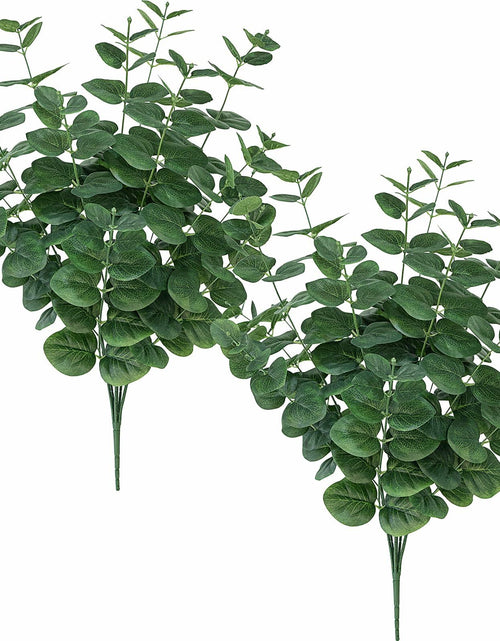 Load image into Gallery viewer, FOREST PRINCE Artificial Eucalyptus Stems 25" Green 2 PCS Silk Decor
