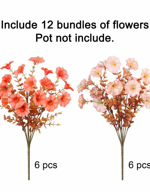 Load image into Gallery viewer, HyeFlora Artificial Mums Fall Flowers 12 Bundles Silk Morning Glory Mix 15in
