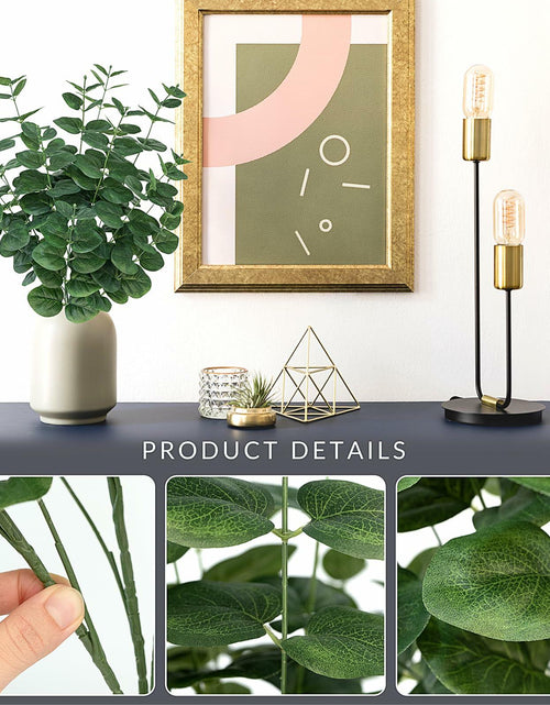 Load image into Gallery viewer, FOREST PRINCE Artificial Eucalyptus Stems 25" Green 2 PCS Silk Decor
