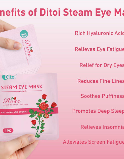 Load image into Gallery viewer, Ditoi Heated Steam Eye Mask with Hyaluronic Acid Rose 10 Count Pack
