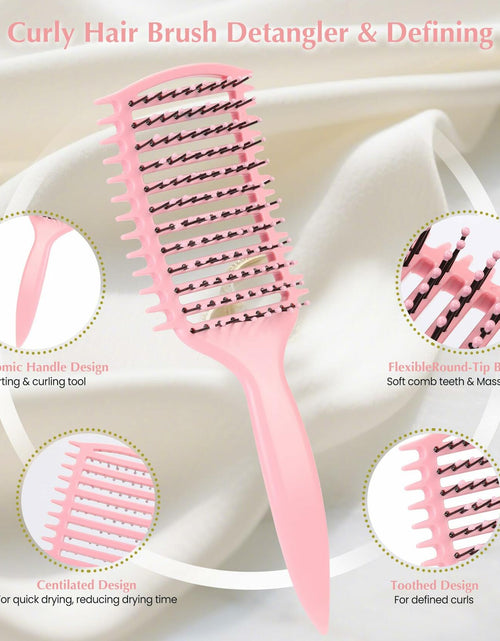 Load image into Gallery viewer, manrator Curl Defining Brush Vented Detangling Frizz Control Pink
