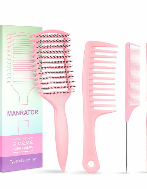 Load image into Gallery viewer, manrator Curl Defining Brush Vented Detangling Frizz Control Pink
