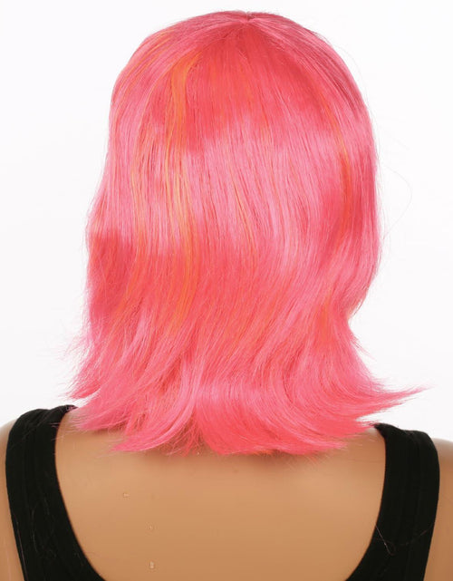 Load image into Gallery viewer, JUST FOR PARTY 13" Short Bob Synthetic Wig with Flat Bangs Pink Orange
