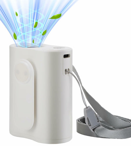 Beeplove Portable Clip On Waist Fan 5 Speeds 8300RPM USB Rechargeable White