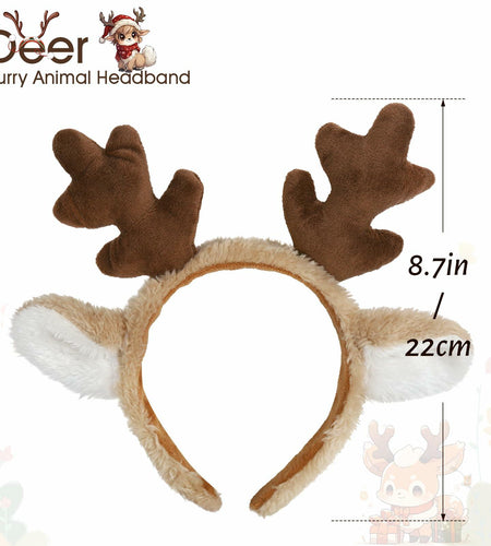 HOMELEX Animal Ears Elk Plush Headband Halloween Christmas Decor
