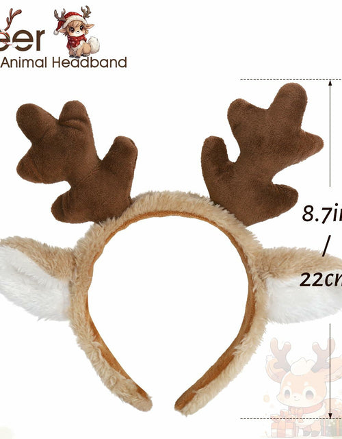 Load image into Gallery viewer, HOMELEX Animal Ears Elk Plush Headband Halloween Christmas Decor

