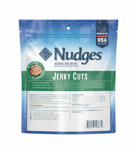 BestBy11/28/2025 Blue Buffalo Nudges Jerky Cuts Dog Treats Chicken 10oz USA