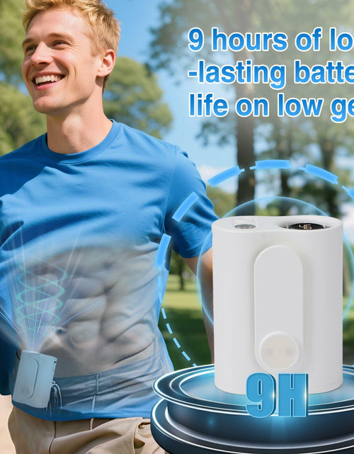 Load image into Gallery viewer, Beeplove Portable Clip On Waist Fan 5 Speeds 8300RPM USB Rechargeable White
