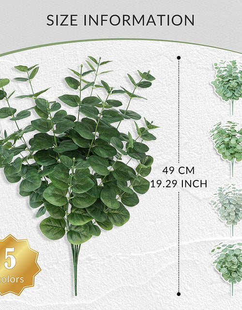 Load image into Gallery viewer, FOREST PRINCE Artificial Eucalyptus Stems 25" Green 2 PCS Silk Decor
