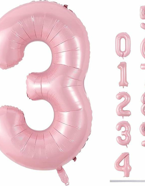 Load image into Gallery viewer, MPRVAKYF Happy Birthday Foil Number Balloon Light Pink 3 34 Inch
