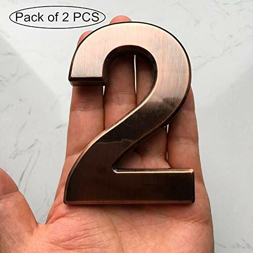 Load image into Gallery viewer, HopeWan 4" Bronze Metal Mailbox Number 2 Self Adhesive Pack of 2 Size 4In-No.2
