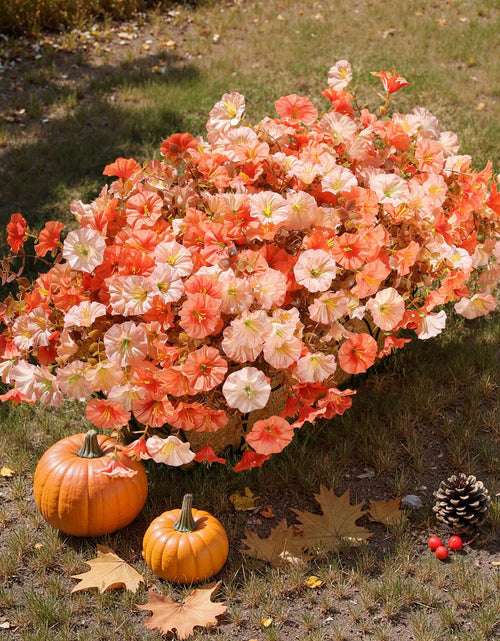 Load image into Gallery viewer, HyeFlora Artificial Mums Fall Flowers 12 Bundles Silk Morning Glory Mix 15in

