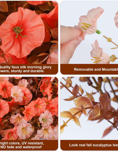 Load image into Gallery viewer, HyeFlora Artificial Mums Fall Flowers 12 Bundles Silk Morning Glory Mix 15in
