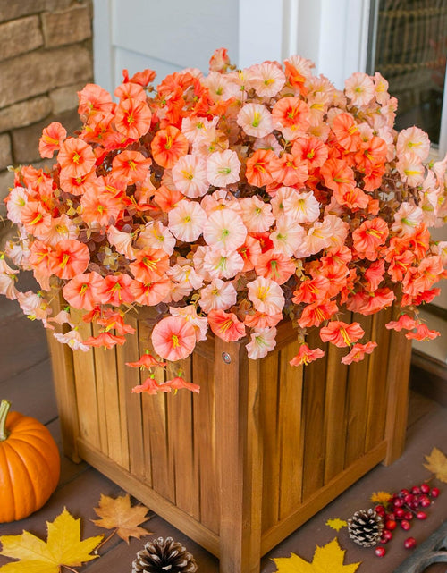 Load image into Gallery viewer, HyeFlora Artificial Mums Fall Flowers 12 Bundles Silk Morning Glory Mix 15in
