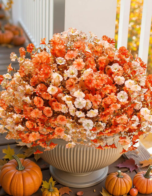 Load image into Gallery viewer, HyeFlora Artificial Mums Fall Flowers 12 Bundles Silk Morning Glory Mix 15in
