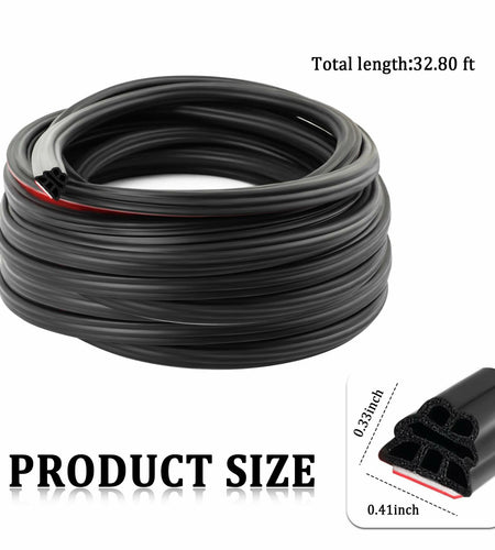 YGDMD 32.8Ft Upgrade Automotive Weather Stripping Thickened Rubber Self-Adhesive