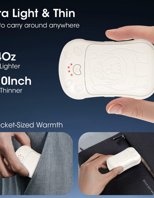 Load image into Gallery viewer, OLV Rechargeable Hand Warmers 2 Pack 6000mAh Magnetic Beige Portable
