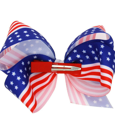 EVKILKJS American Flag Hair Bow Clips for Girls Women 2Pcs 4th of July