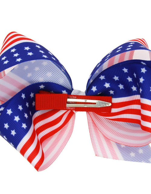 Load image into Gallery viewer, EVKILKJS American Flag Hair Bow Clips for Girls Women 2Pcs 4th of July
