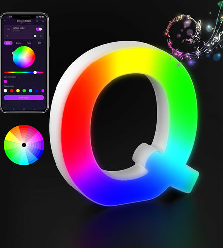 nencoo LED Marquee Letter Lights App Control Music Sync Color Changing W Size W