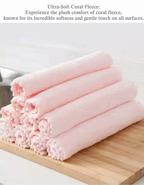 Load image into Gallery viewer, Set of 5 Coral Fleece Turkish Kitchen Cleaning Cloths 10x10in Blue
