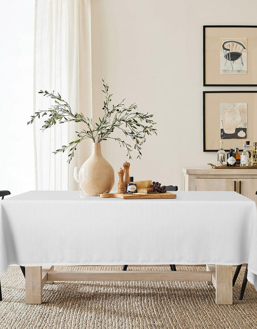 Load image into Gallery viewer, Horaldaily White Rectangular Tablecloth 60x120in Polyester Stain Resistant
