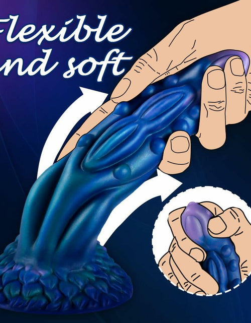Load image into Gallery viewer, JJYUYUE 8.7in Dragon Silicone Dildo Huge Anal Suction Cup Adult Toy Blue
