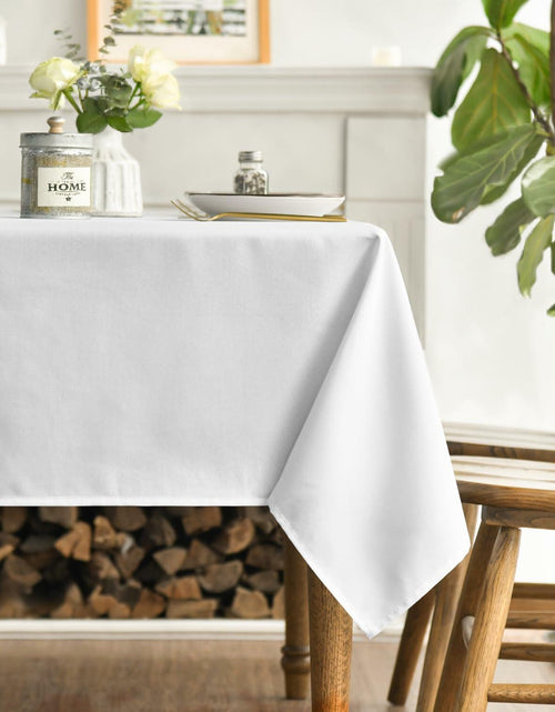 Load image into Gallery viewer, Horaldaily White Rectangular Tablecloth 60x120in Polyester Stain Resistant
