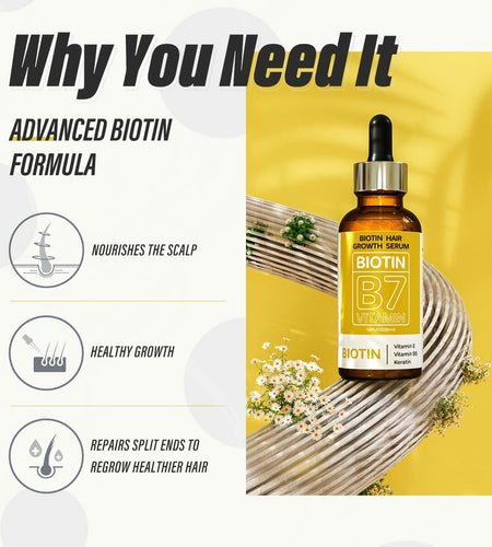 BEST BY 03/12/2027 HOPEMATE Biotin Hair Growth Serum 3.21oz Natural Ingredients