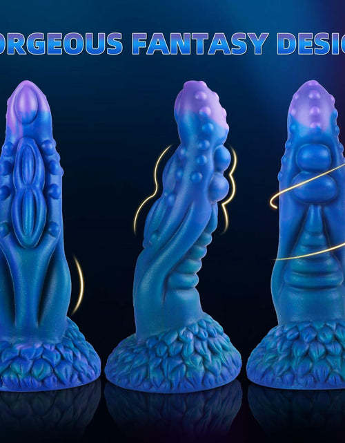 Load image into Gallery viewer, JJYUYUE 8.7in Dragon Silicone Dildo Huge Anal Suction Cup Adult Toy Blue
