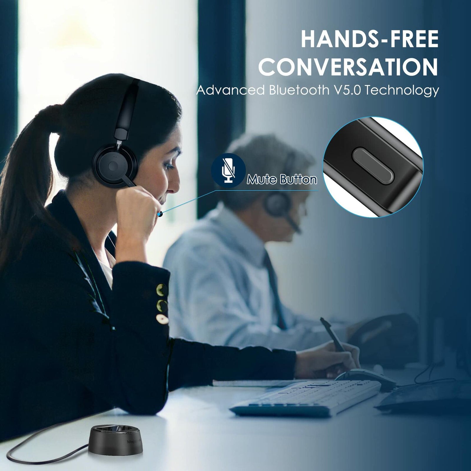 Mopchnic Bluetooth Wireless Headset Black Wireless Headphone