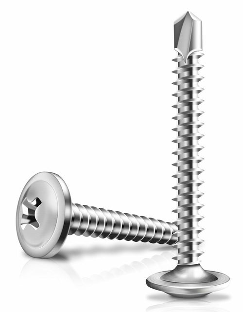 Load image into Gallery viewer, Marysino 100Pcs #8x1-1/2" 410 Stainless Steel Self Tapping Screws Metal
