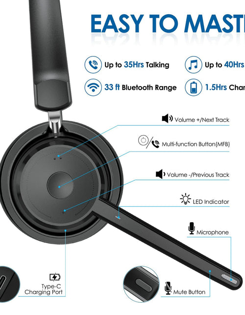 Load image into Gallery viewer, Mopchnic Bluetooth Wireless Headset Black Wireless Headphone
