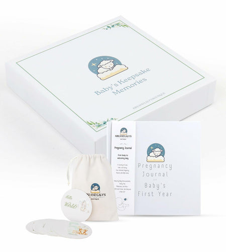 Kiki and Laly Pregnancy Must Haves Journal & Baby Milestone Cards White Set