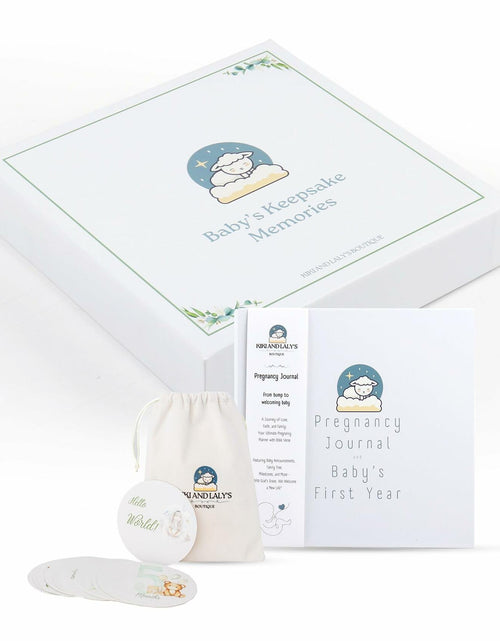 Load image into Gallery viewer, Kiki and Laly Pregnancy Must Haves Journal &amp; Baby Milestone Cards White Set
