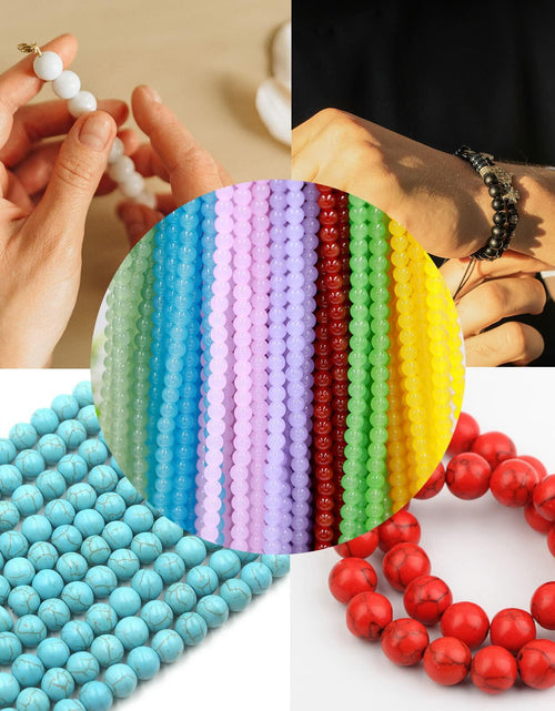 Load image into Gallery viewer, JIYIEW 8mm Glass Beads 24 Colors 575Pcs DIY Jewelry Making Kit Turquoise
