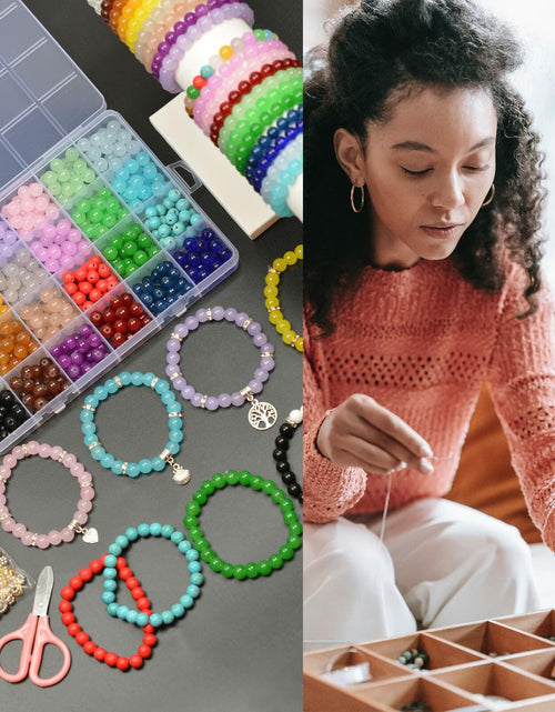 Load image into Gallery viewer, JIYIEW 8mm Glass Beads 24 Colors 575Pcs DIY Jewelry Making Kit Turquoise
