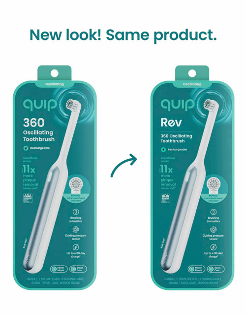 Load image into Gallery viewer, QuipRev 360 Oscillating Rechargeable Electric Toothbrush Soft Bristles Blue Mist
