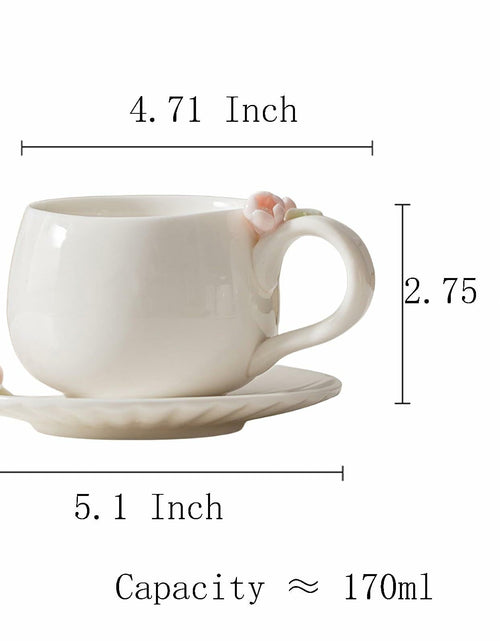 Load image into Gallery viewer, ARGUMENTATION Creative Kawaii Cherry Ceramic Coffee Mug 10oz White with Coaster
