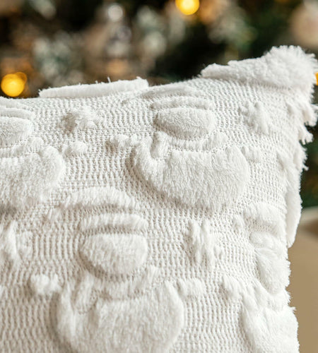 multiwins Christmas Pillow Covers 18x18 Set of 2 Snowman Plush Faux Fur