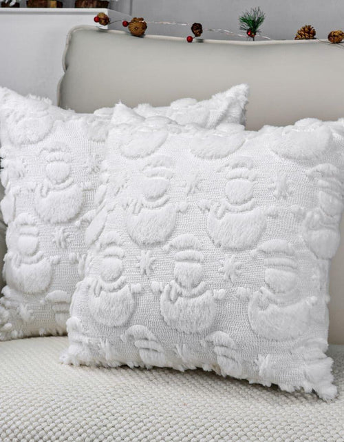 Load image into Gallery viewer, multiwins Christmas Pillow Covers 18x18 Set of 2 Snowman Plush Faux Fur
