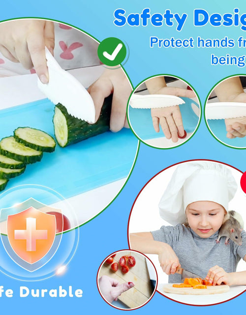 Load image into Gallery viewer, OLRMA 20PCS Kids Knife Set Blue Child-Friendly Plastic Cooking Tools
