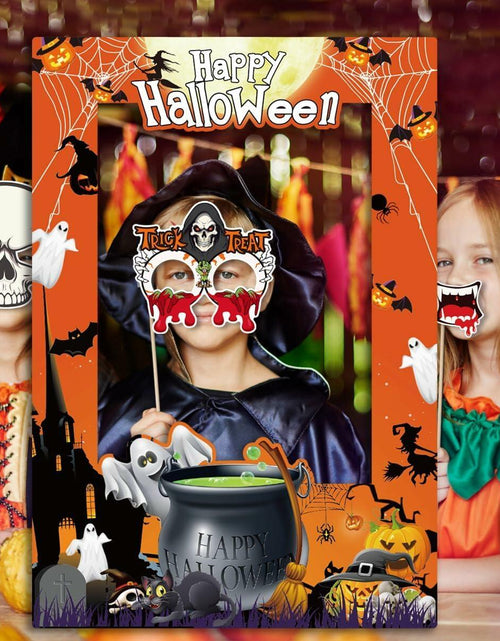 Load image into Gallery viewer, Generic Halloween Photo Booth Props 31 PCS Yellow Cartoon Paper Party
