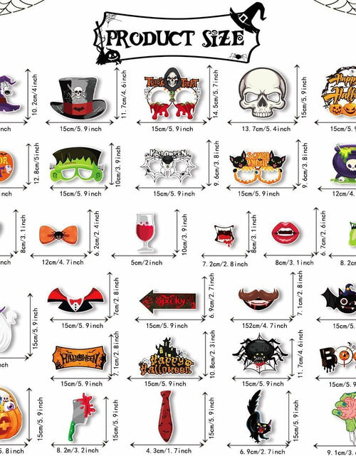 Load image into Gallery viewer, Generic Halloween Photo Booth Props 31 PCS Yellow Cartoon Paper Party
