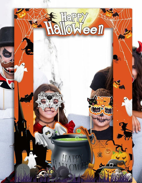 Load image into Gallery viewer, Generic Halloween Photo Booth Props 31 PCS Yellow Cartoon Paper Party

